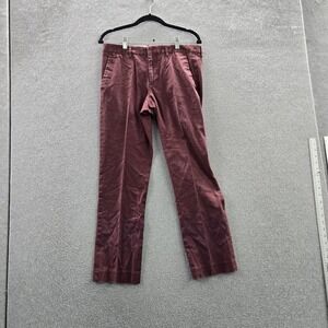 Express Men Pants 30/30 Maroon Dress Pants Twill Photographer Button 27" Inseam